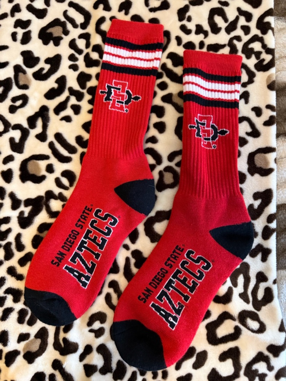 San Diego State Aztecs Red Crew Socks - Team Logo